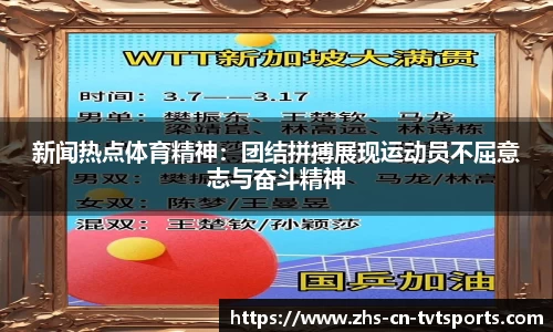 新闻热点体育精神：团结拼搏展现运动员不屈意志与奋斗精神